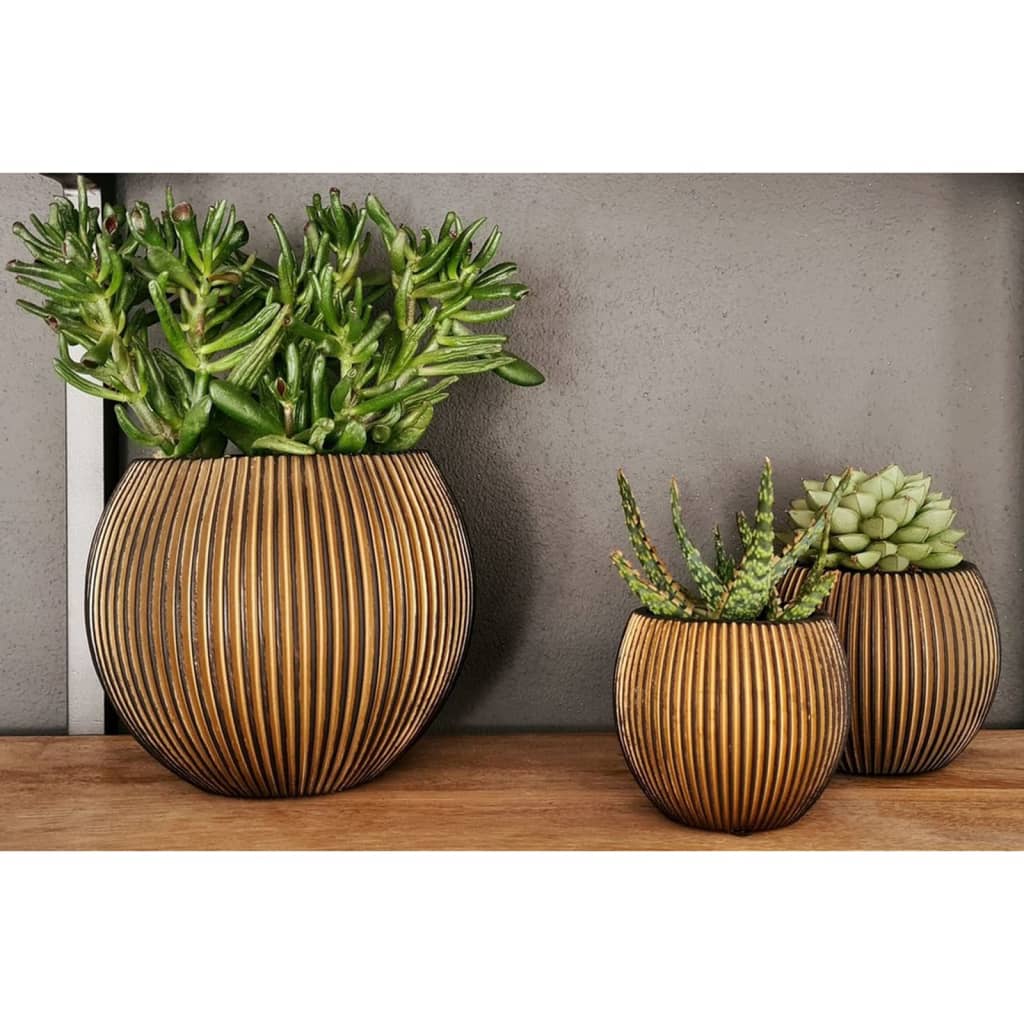 Luxe gouden bloempot set Capi Groove - complete set van drie potten