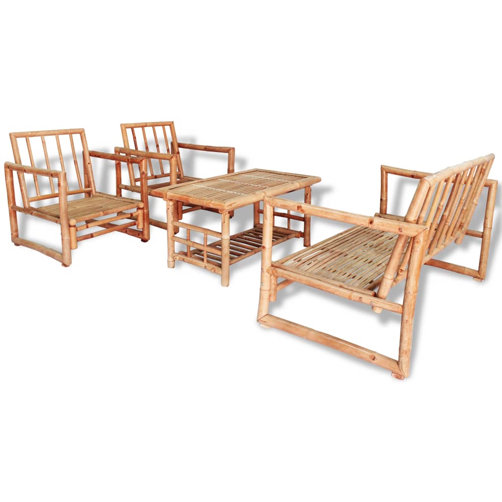 Loungeset Met Kussens Bamboe