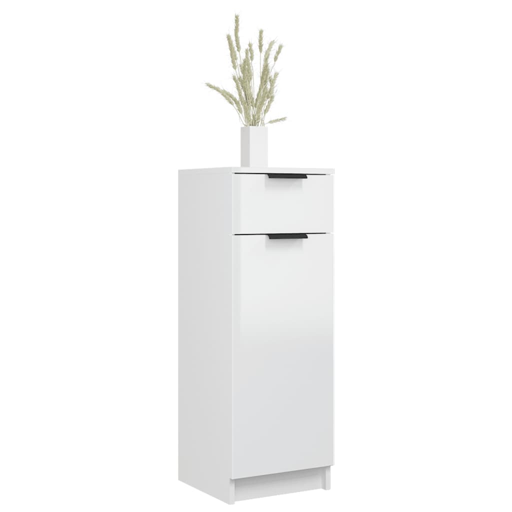 Badkamerkast 32X34X90 Cm Bewerkt Hout Hoogglans Wit