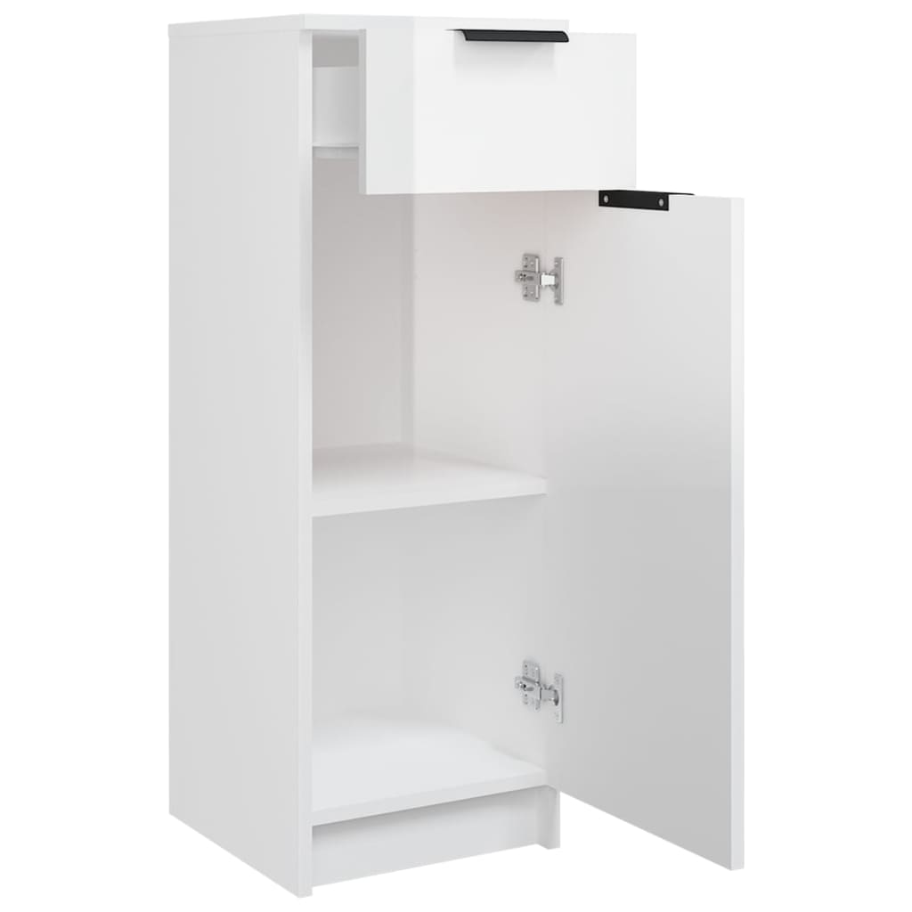 Badkamerkast 32X34X90 Cm Bewerkt Hout Hoogglans Wit