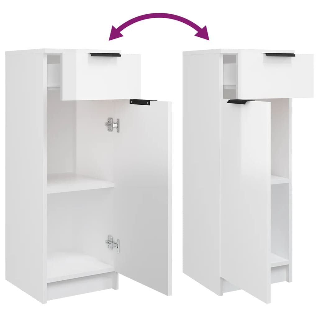 Badkamerkast 32X34X90 Cm Bewerkt Hout Hoogglans Wit