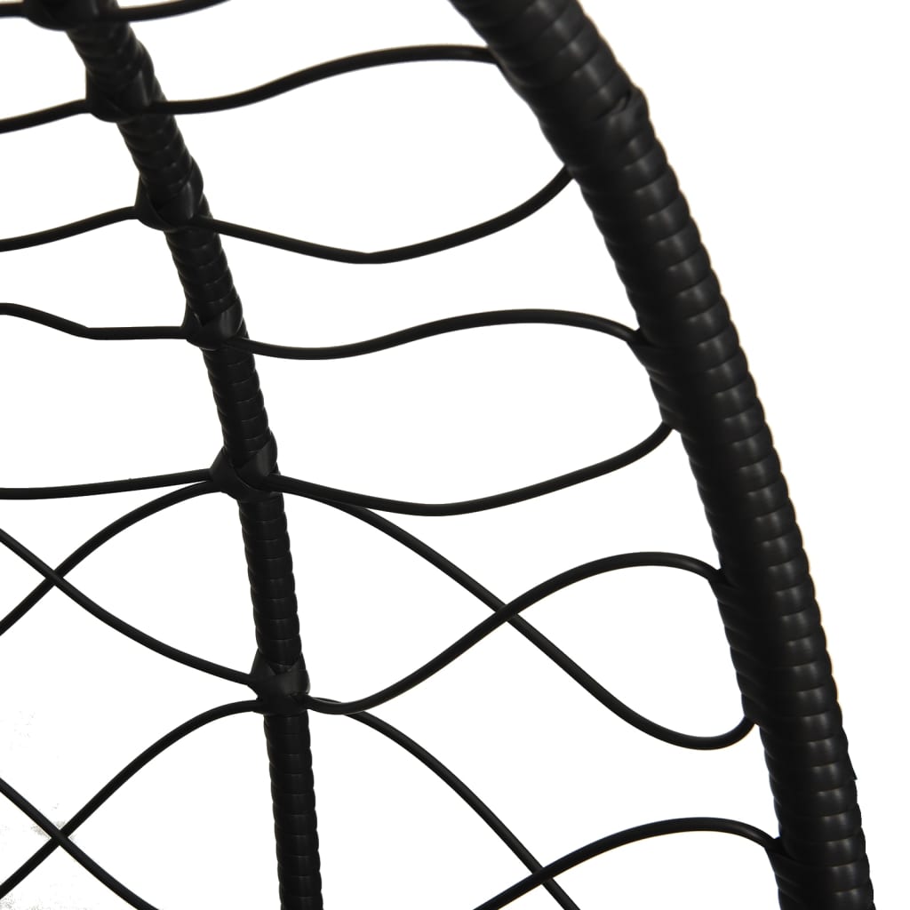 "Detail van gevlochten poly rattan patroon van de Luxe Hangstoel - Duurzaam en stijlvol design"
