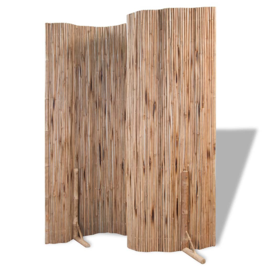 Bamboe kamerscherm van 180x170 cm met warmbruine tinten en flexibele vormgeving