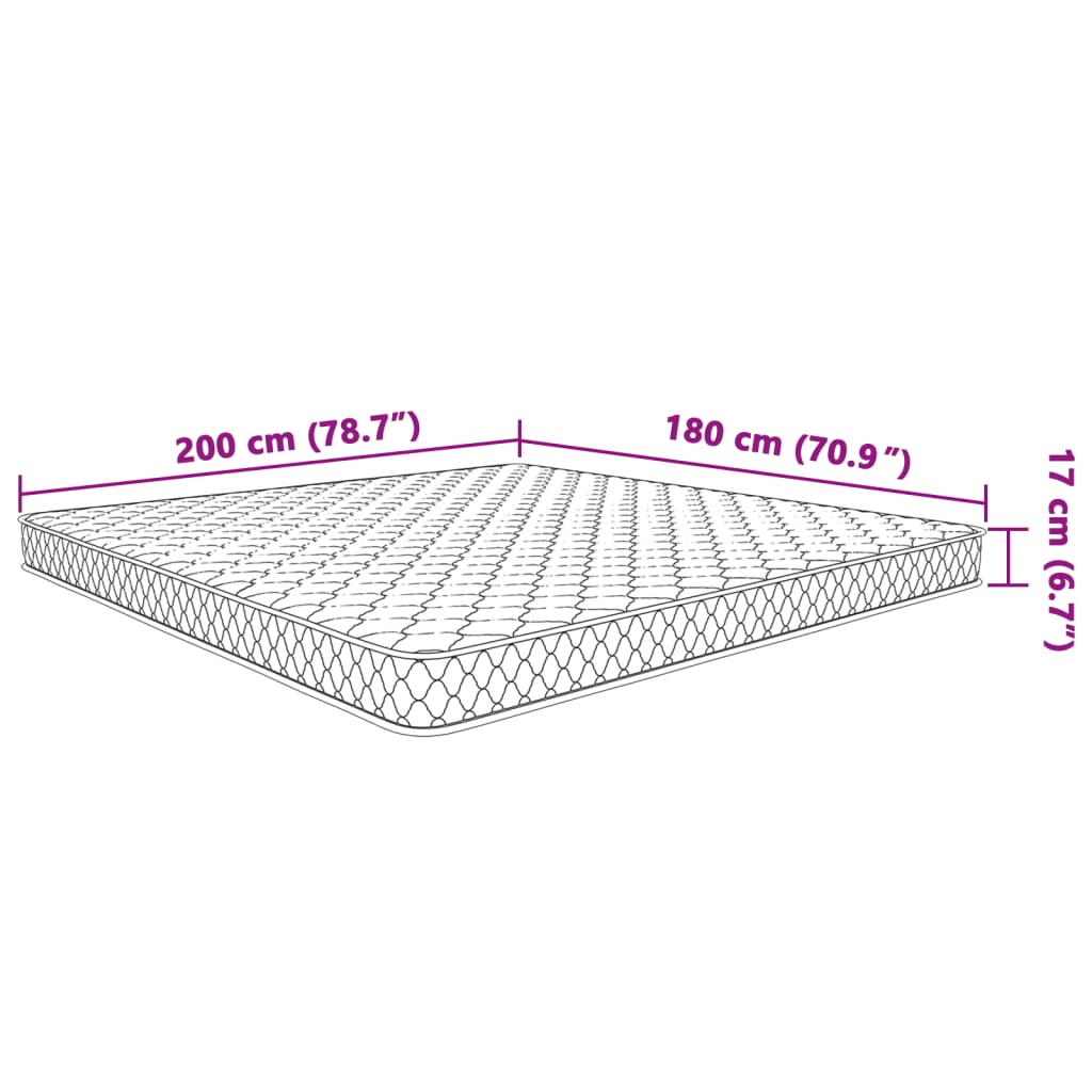 Technische afbeelding – afmetingen 200 x 180 cm