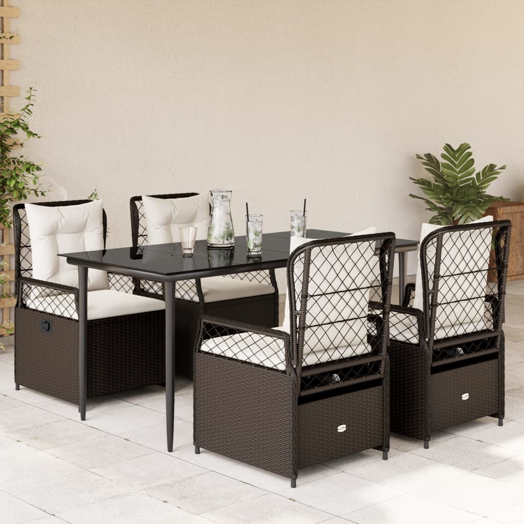 9-Delige Tuinset Met Kussens Poly Rattan