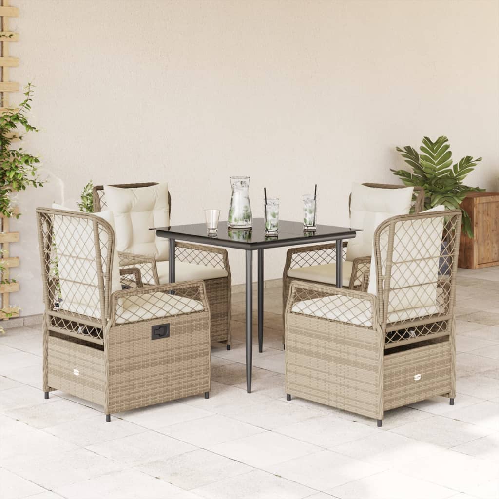 9-Delige Tuinset Met Kussens Poly Rattan