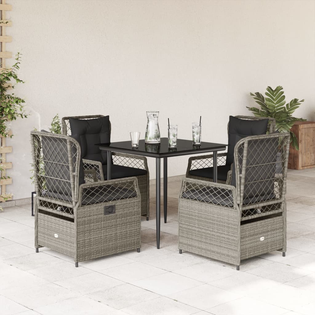 9-Delige Tuinset Met Kussens Poly Rattan