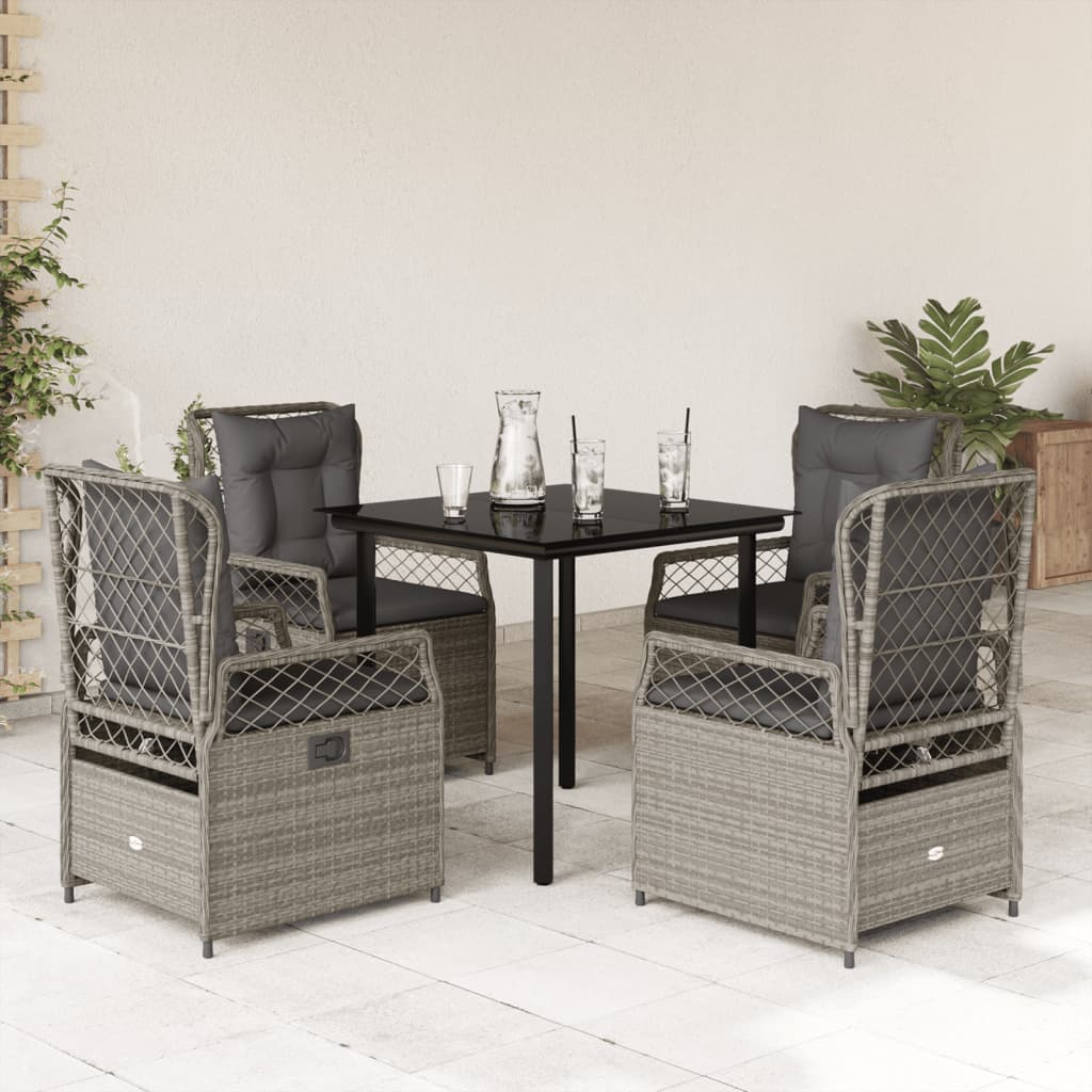 9-Delige Tuinset Met Kussens Poly Rattan