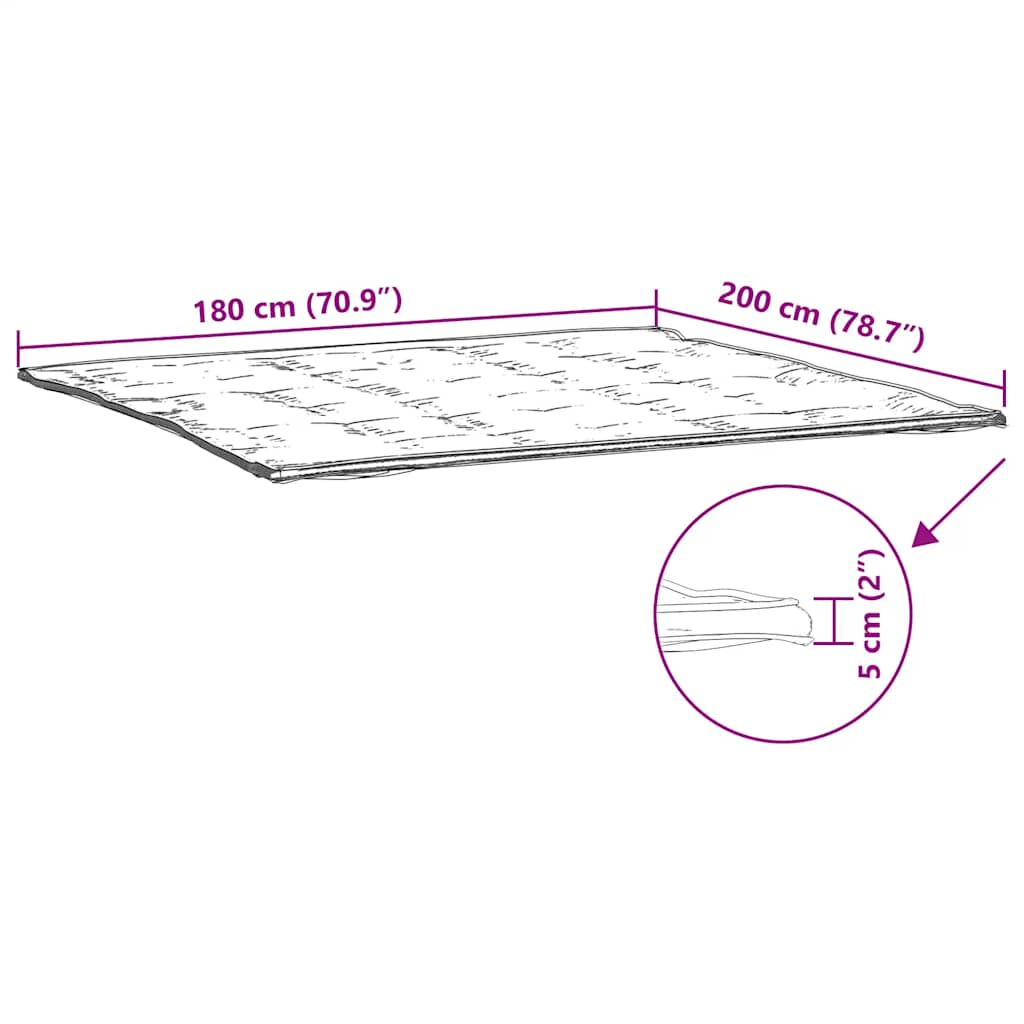 Technische afmetingen matrasbeschermer 180x200 cm – NuviaSol