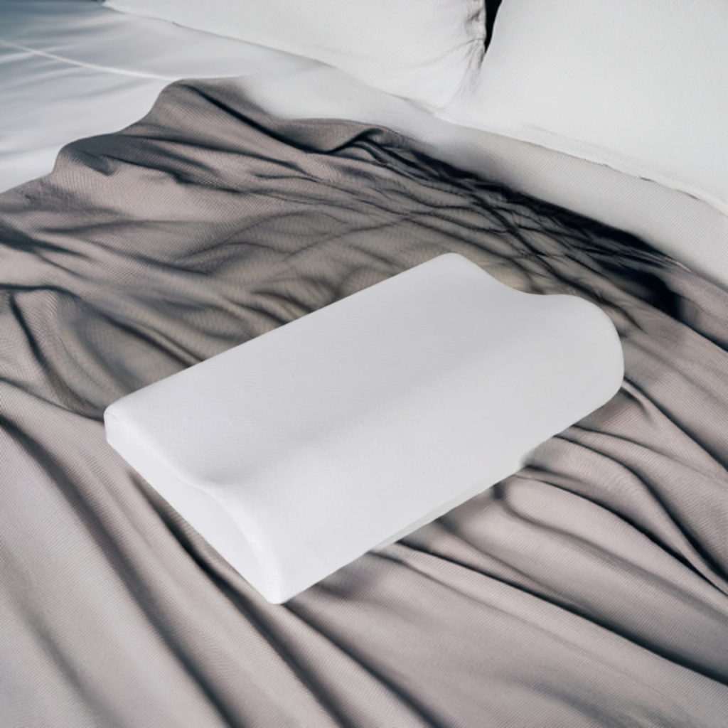 Close-up van orthopedisch kussen met ademend traagschuim voor optimaal slaapcomfort